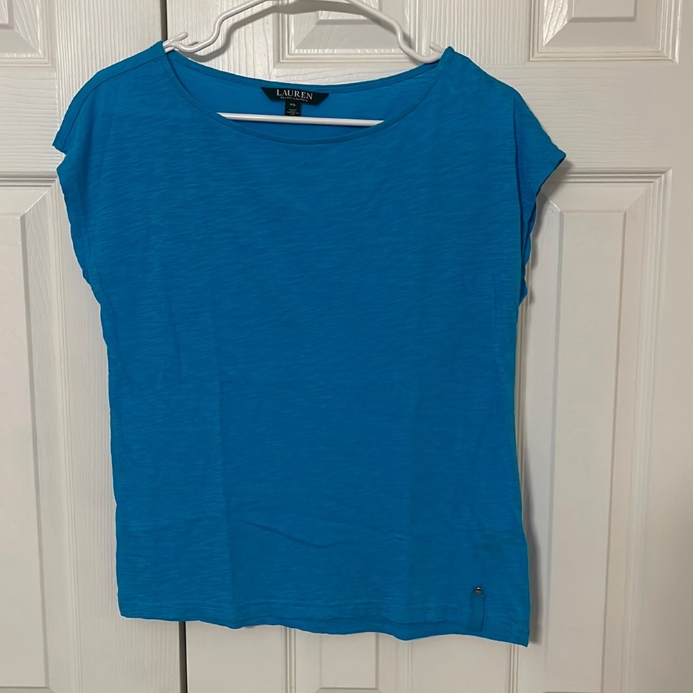 Womens Ralph Lauren blouse - blue - petite small